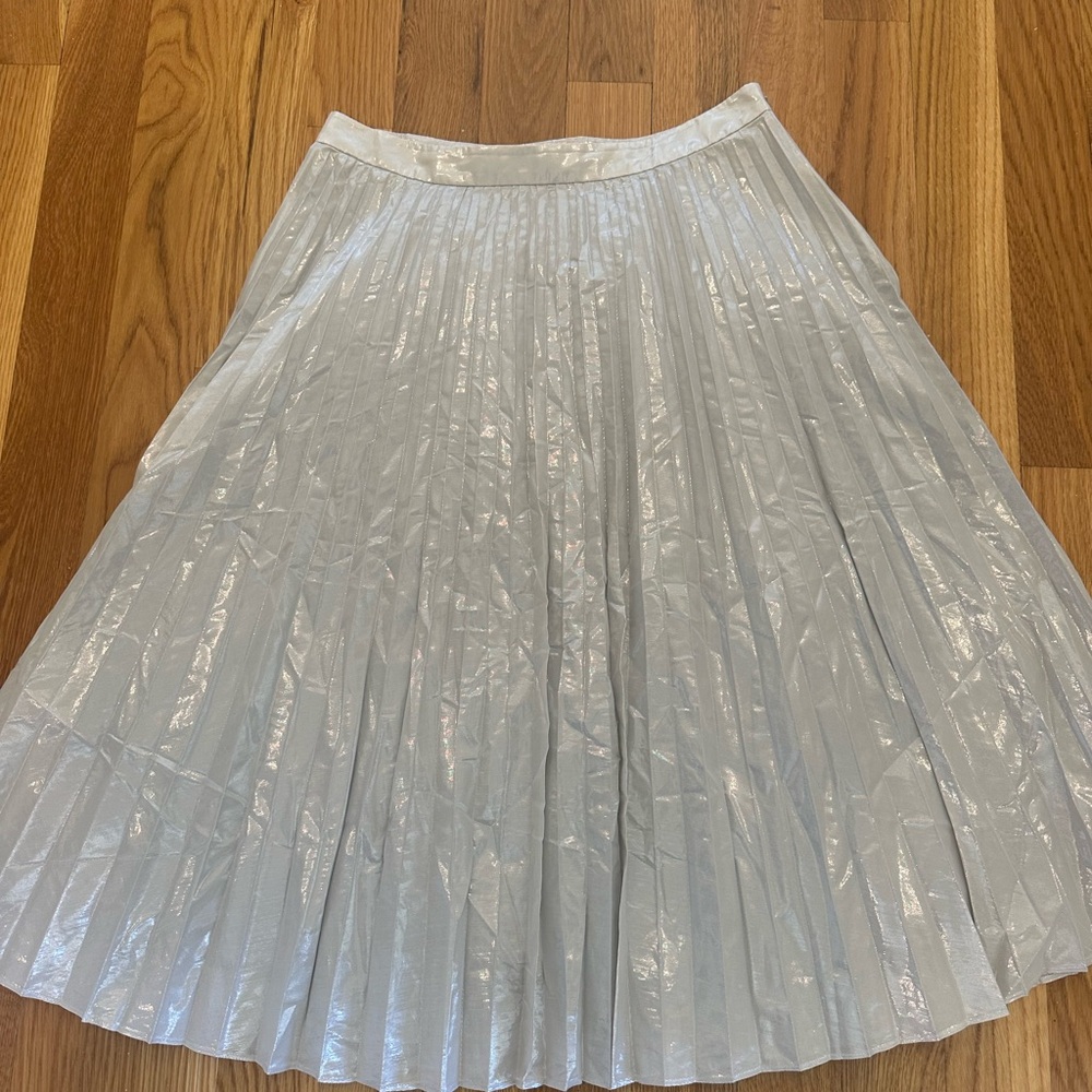 Banana republic silver pleated skirt size 10
